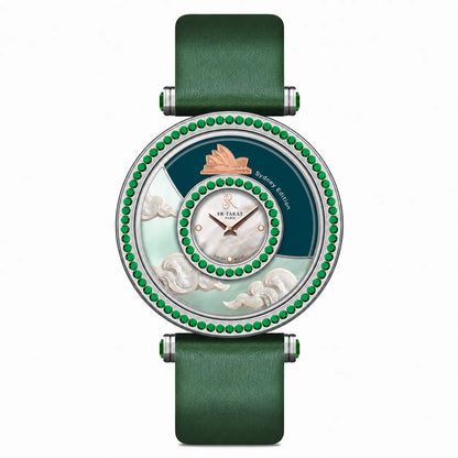 SR-Takat Natural Emerald Watch Swiss - Around the world edition