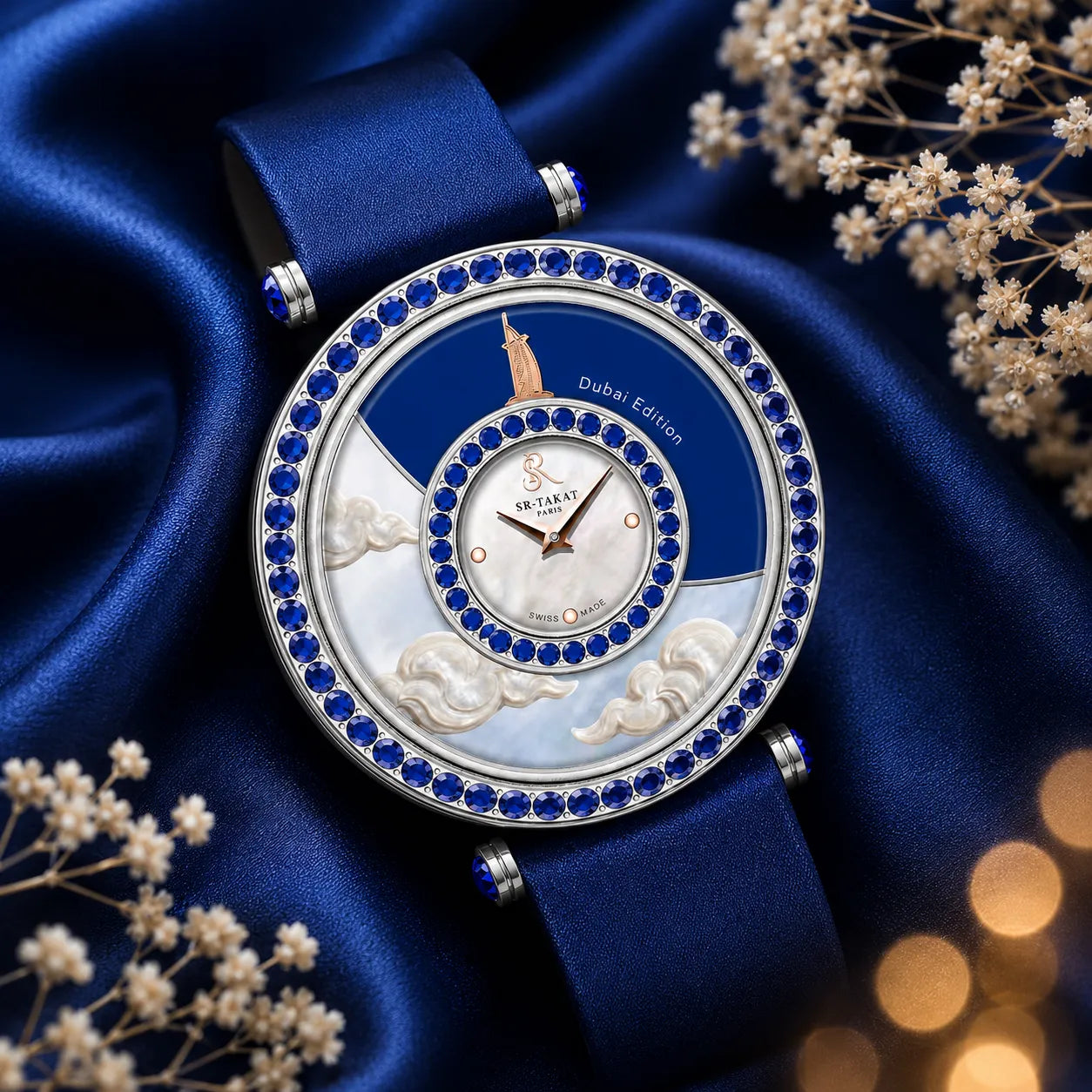 SR-Takat Natural Sapphire Watch Dubai - Around the world edition