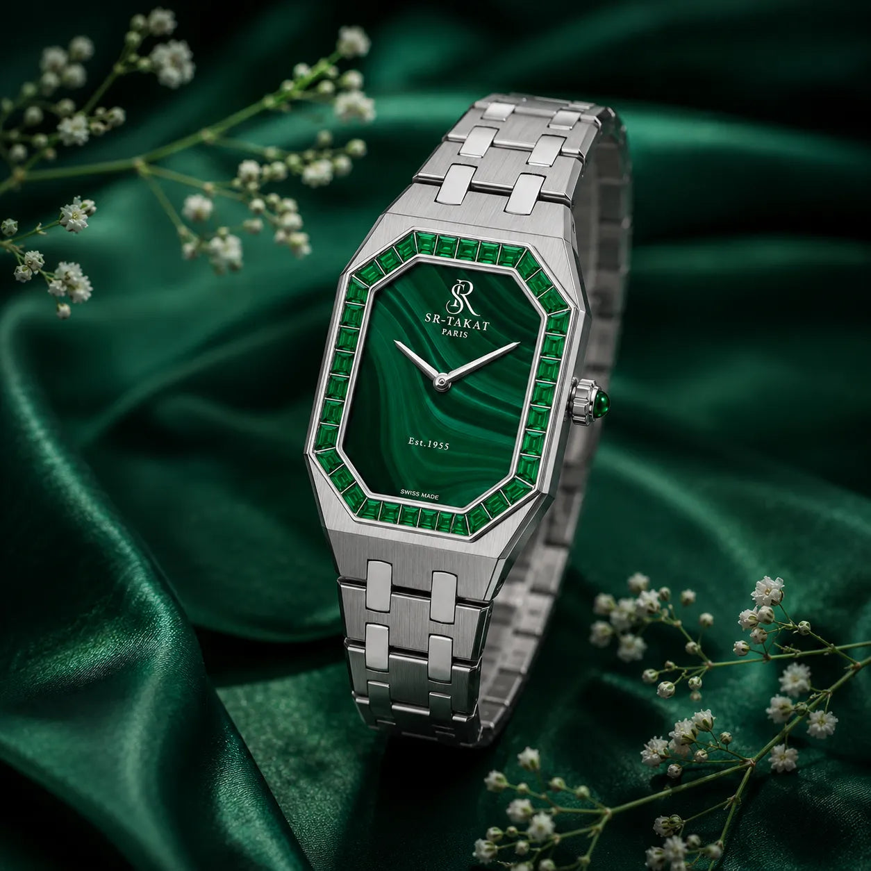 SR-Takat Natural Emerald Watch Legacy Edition - Women