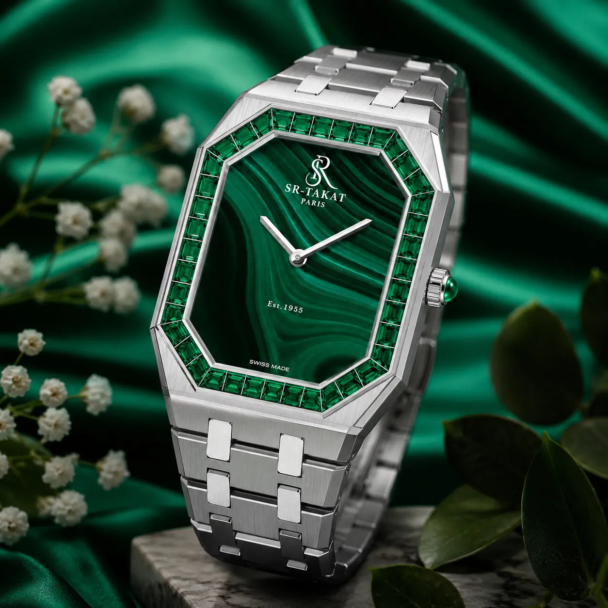 SR-Takat Natural Emerald Watch Legacy Edition - Men