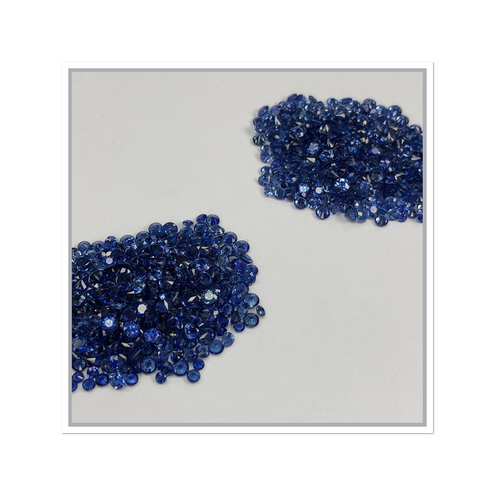 Natural Blue Sapphire Diamond Cut Round by SR-Takat
