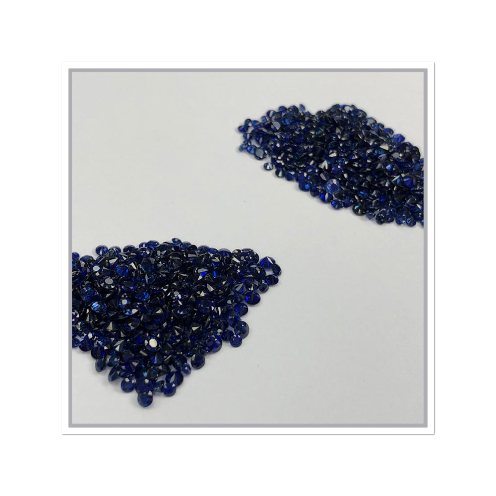 Natural Blue Sapphire Diamond Cut Round by SR-Takat