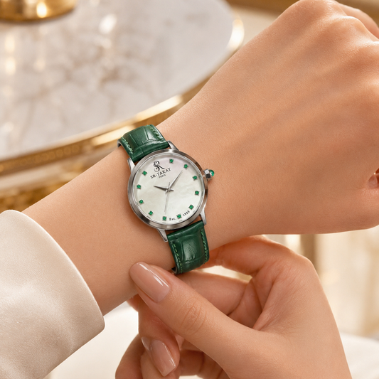 Women’s Natural Emerald Luxury Watch | SR TAKAT