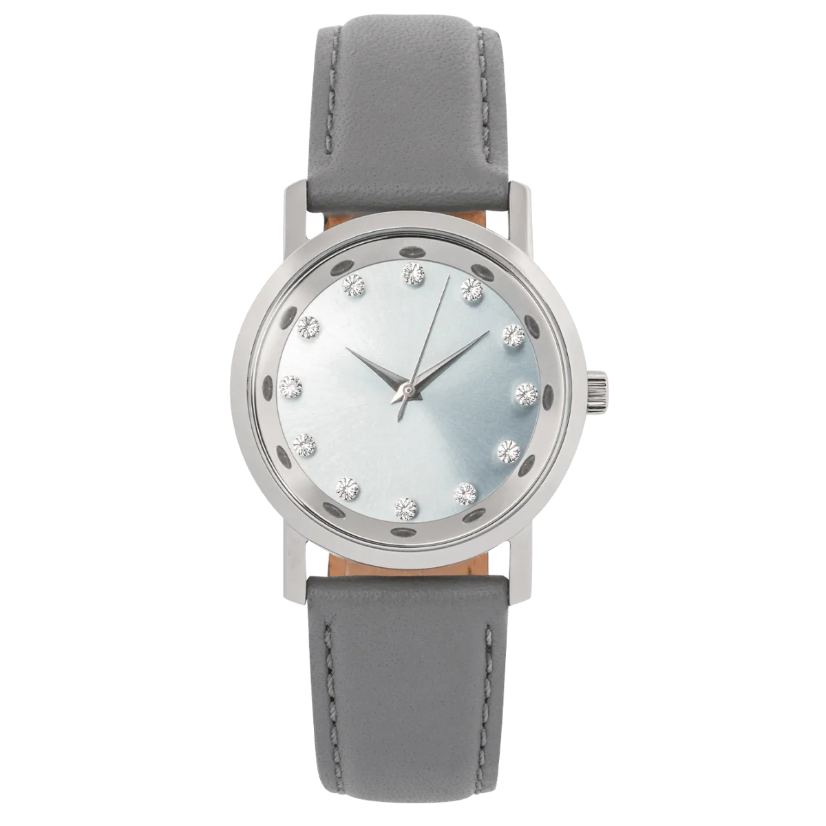 Lucidity Ladies WA-055 Steel Greyish Blue Sunray Dial Diamond Luxury Watch