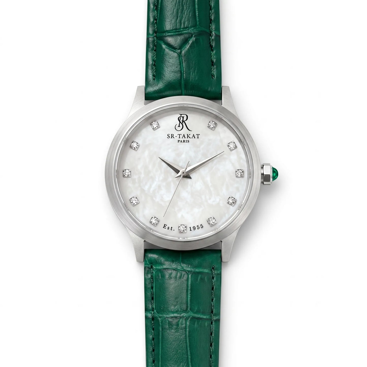 Elegant Women’s DIF Diamond Emerald Watch | SR TAKAT