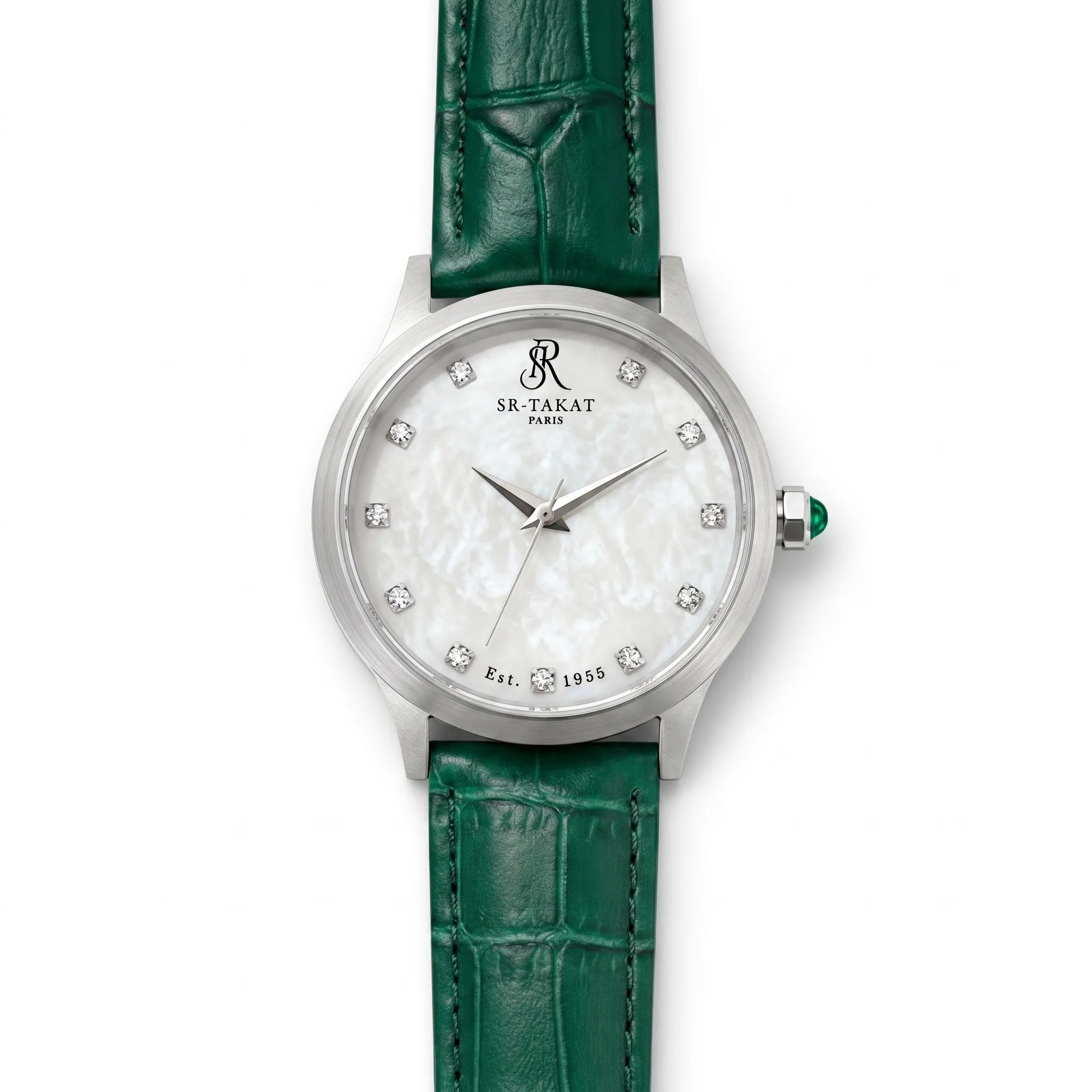 Elegant Women’s DIF Diamond Emerald Watch | SR TAKAT