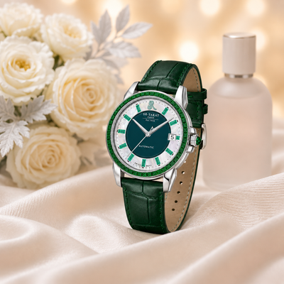 Women Natural Emerald Watch
