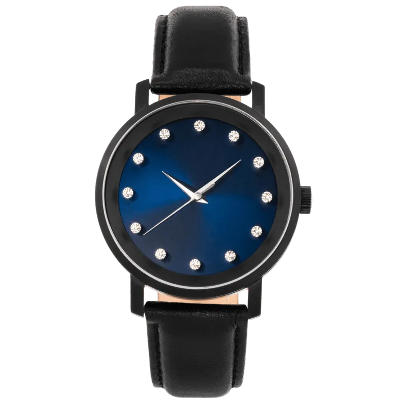 Lucidity Gents Automatic Watch – Blackened Steel with Blue Sunray Dial