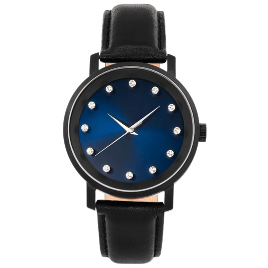 Lucidity Gents Automatic Watch – Blackened Steel with Blue Sunray Dial