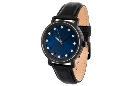 Lucidity Gents Automatic Watch – Blackened Steel with Blue Sunray Dial