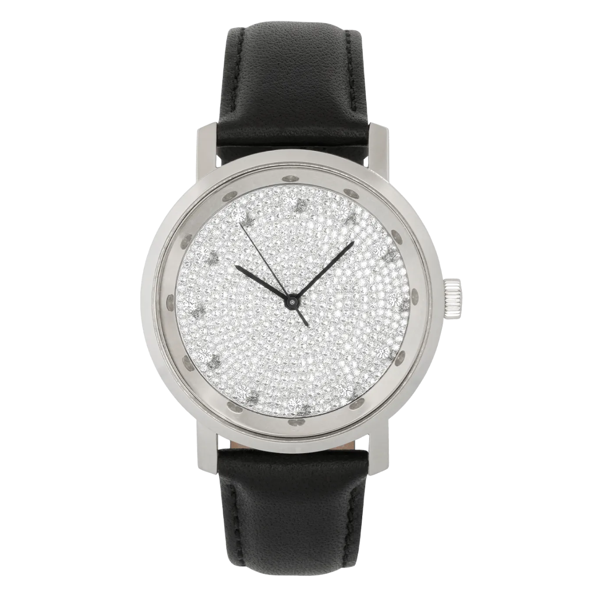 Lucidity Gents WA-049 Blackened Steel Pink Sapphire Diamond Luxury Watch