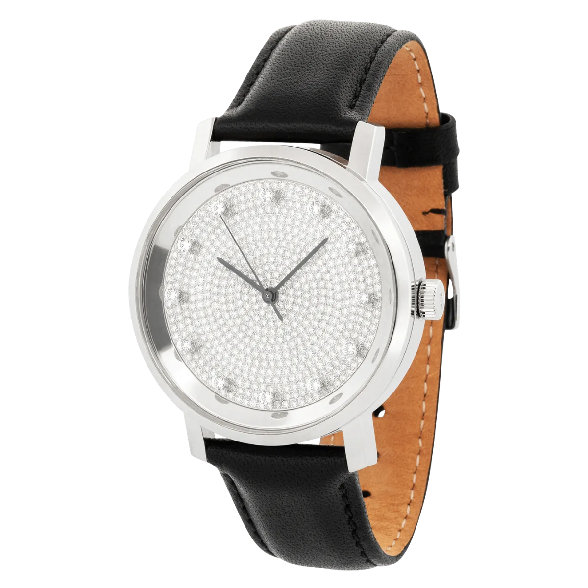 Lucidity Gents WA-049 Blackened Steel Pink Sapphire Diamond Luxury Watch