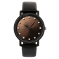 Lucidity Gents WA-054 Blackened Steel Chestnut Sunray Dial Diamond Luxury Watch