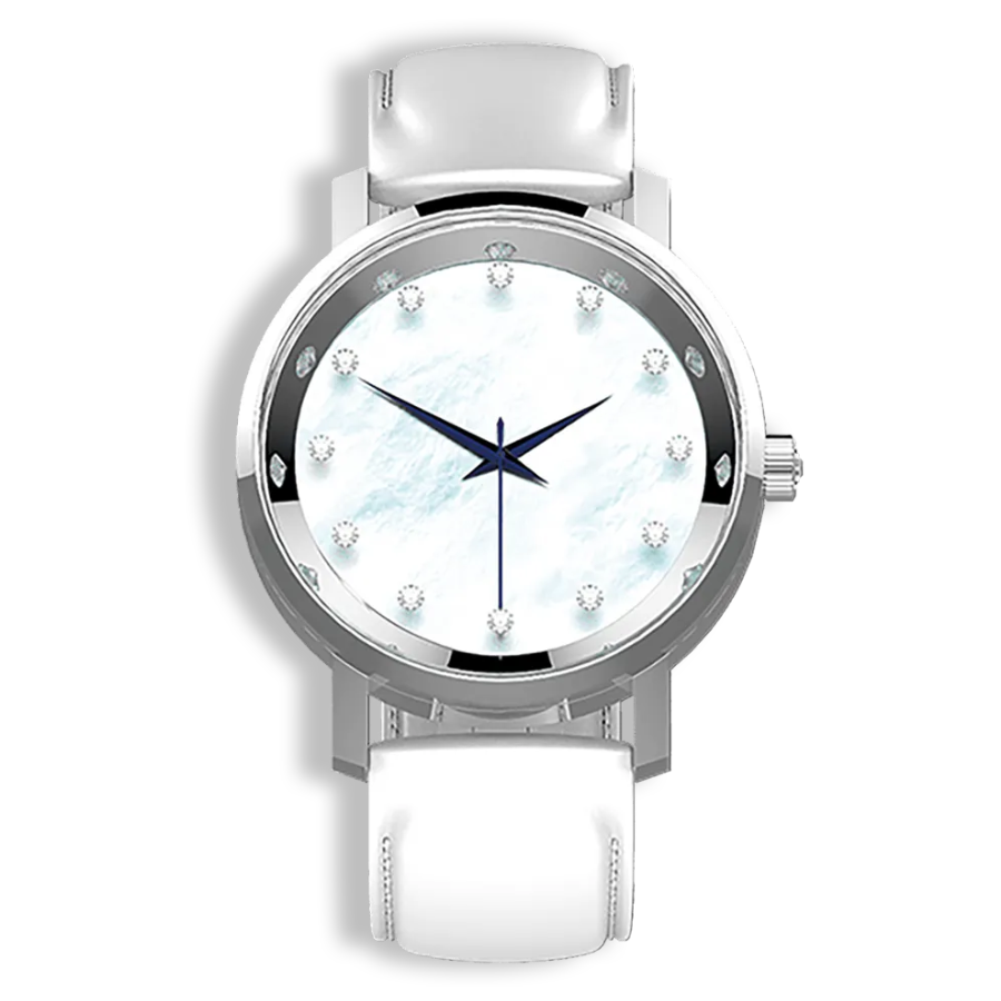 Niveau Élevé Lucidity Gents W-004 Blue Sapphire Diamond Leather Watch