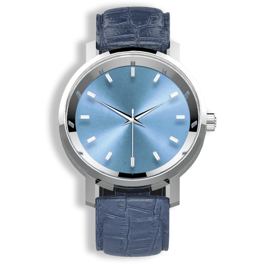 Niveau Élève Lucidity Gents Diamond Dial Leather Strap Quartz Watch – W-007