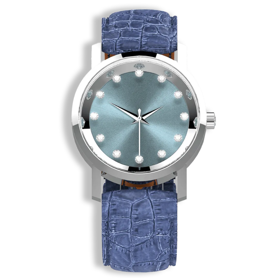 Niveau Élevé Lucidity Gents W-017 Swiss Luxury Watch – Blue Sapphire Dial with Diamond Markers