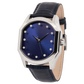Connaissance Gents Automatic Watch – Steel Case with Dark Blue Sunray Dial & Blue Leather Strap