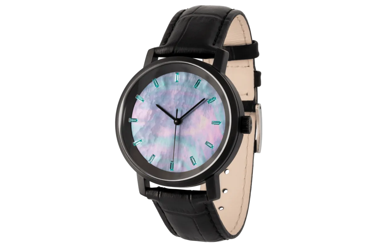 Niveau GENTS Automatic Blackened Steel Watch with Mother of Pearl Dial