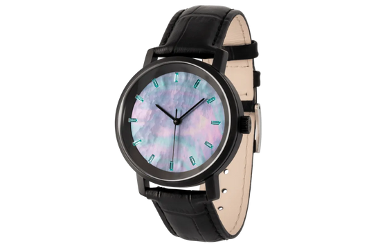 Niveau GENTS Automatic Blackened Steel Watch with Mother of Pearl Dial