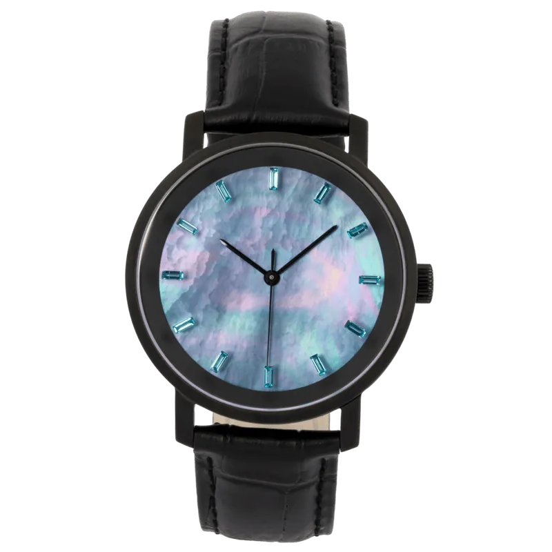 Niveau GENTS Automatic Blackened Steel Watch with Mother of Pearl Dial