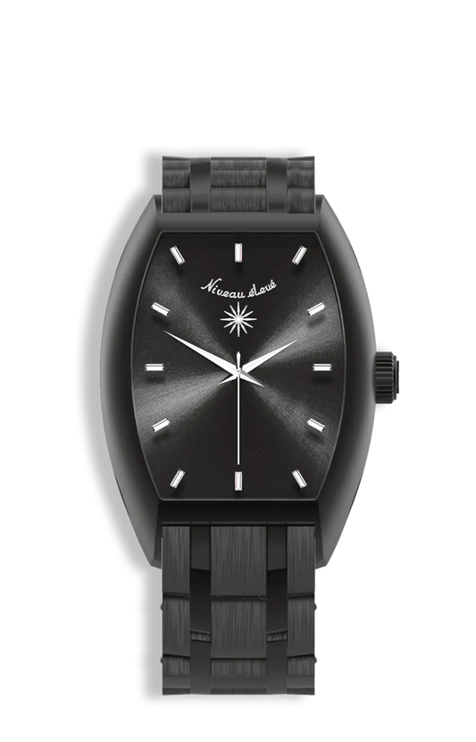 Realization Gents Blackened Steel Automatic Luxury Watch | Black Sunray Dial & Diamond Markers