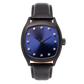 Determination Gents Automatic Luxury Watch | Blackened Steel, Blue Sunray Dial & Black Leather Strap