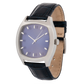Ladies Blackened Steel Blue Sunray Diamond Luxury Watch | Swiss Automatic | Black Leather Strap