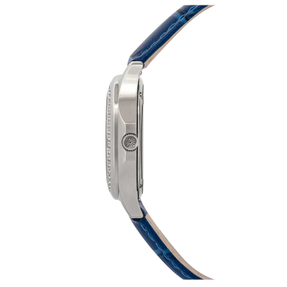 Niveau Élevé Determination WA-025 Stainless Steel Quartz Ladies Watch with Diamond Bezel & Blue Sunray Dial