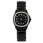 Niveau Élevé Determination WA-026 Black Steel Quartz Ladies Watch with Diamond Bezel & Black Sunray Dial