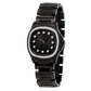 Niveau Élevé Determination WA-026 Black Steel Quartz Ladies Watch with Diamond Bezel & Black Sunray Dial