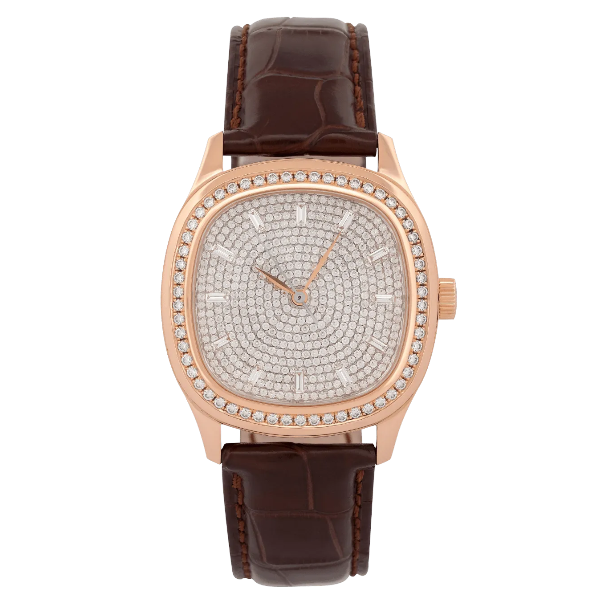 Niveau Élevé Determination WA-028 18K Rose Gold Automatic Watch with Diamond Dial & Diamond Bezel