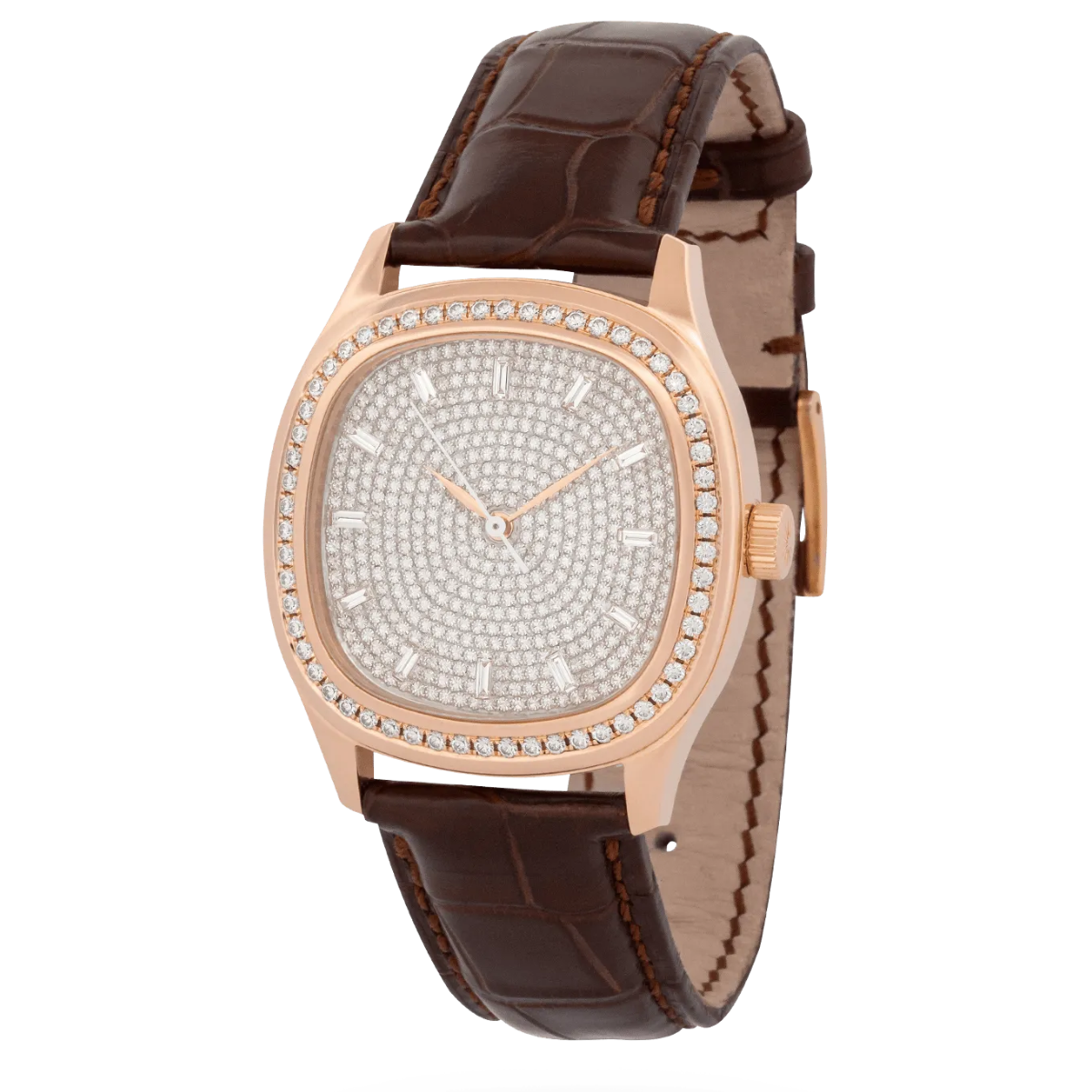 Niveau Élevé Determination WA-028 18K Rose Gold Automatic Watch with Diamond Dial & Diamond Bezel