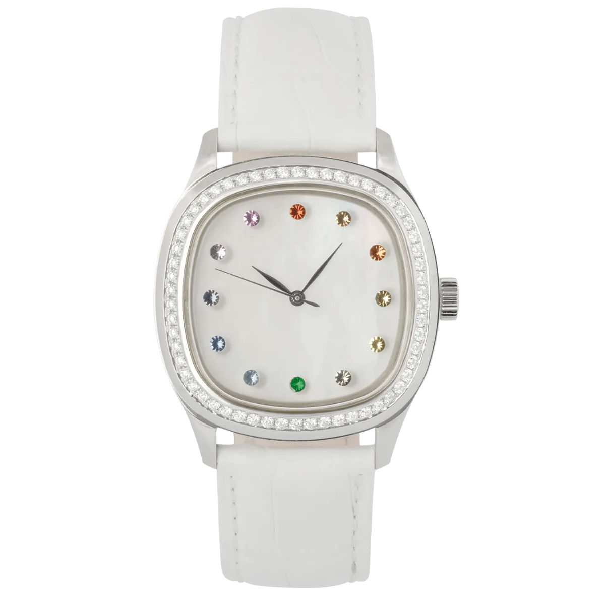 Niveau Élevé Determination Medium WA-031 Luxury Steel Watch with Mother of Pearl Dial