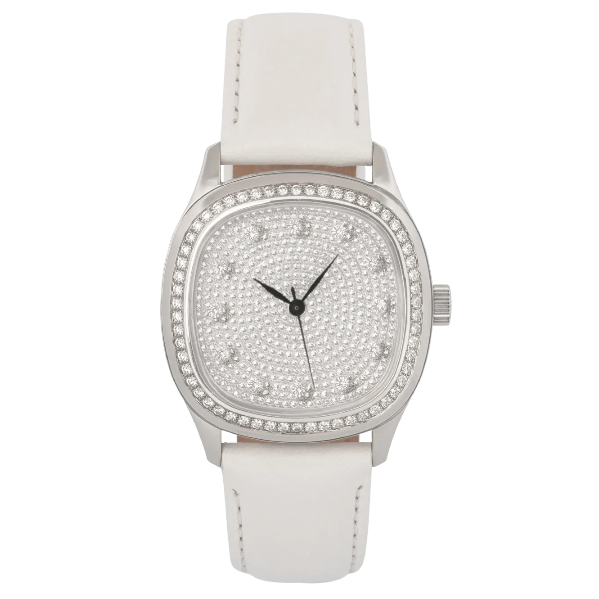 Niveau Élevé Determination Medium WA-036 Diamond White Leather Watch