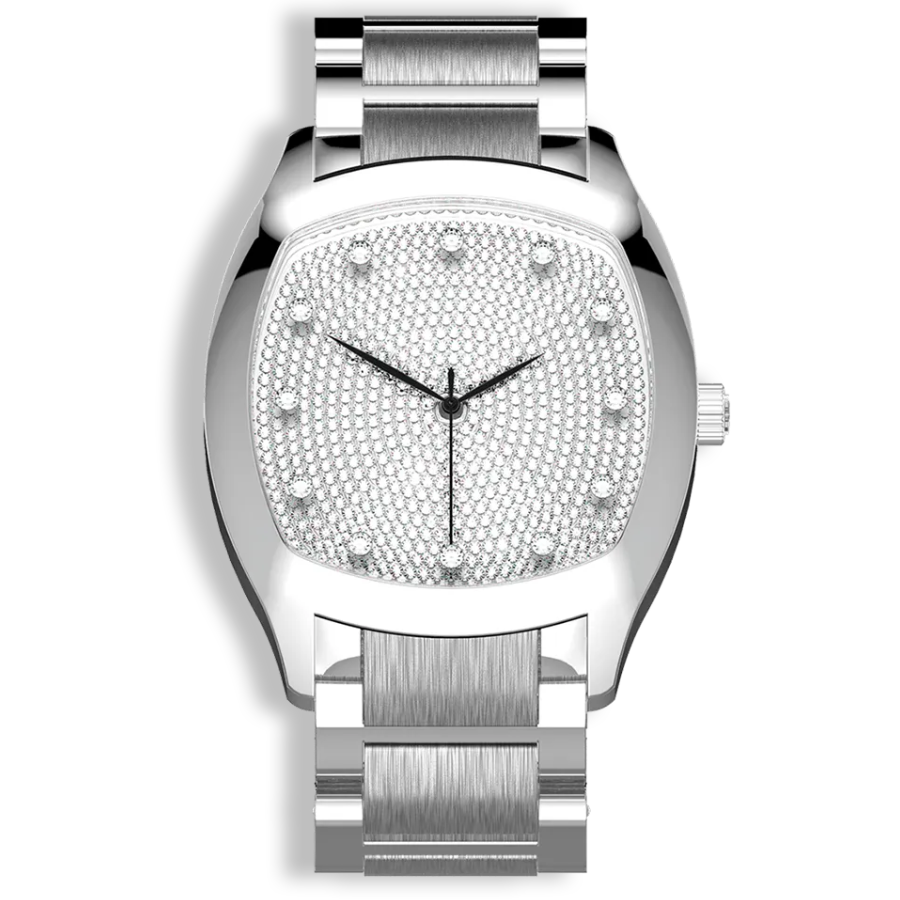 Niveau Élevé Determination Gents W-055 Swiss Luxury Watch – Diamond Dial & Stainless Steel Bracelet