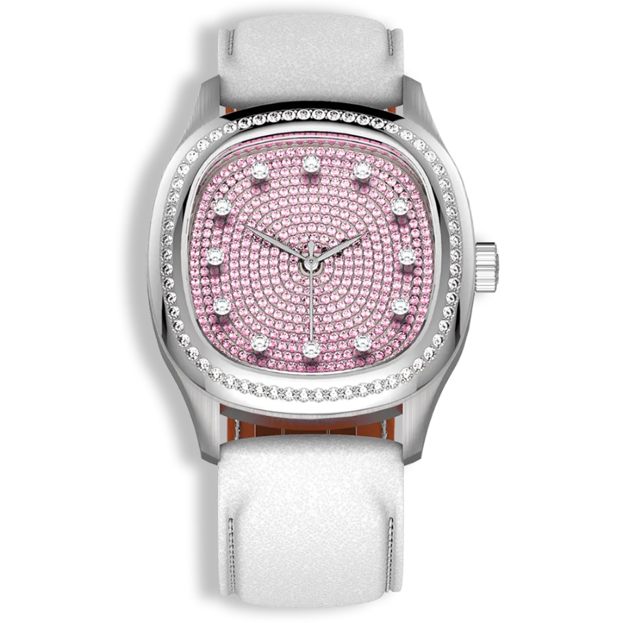 Niveau Élevé Determination Medium W-059 Swiss Luxury Watch – Pink Sapphire Dial & Diamond Bezel