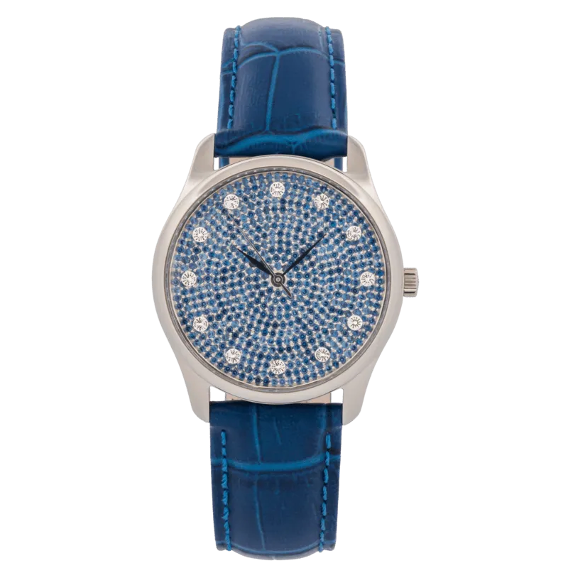 INTROSISTENCE Ladies Matt Steel Watch with Sapphire Dial & Diamond Markers