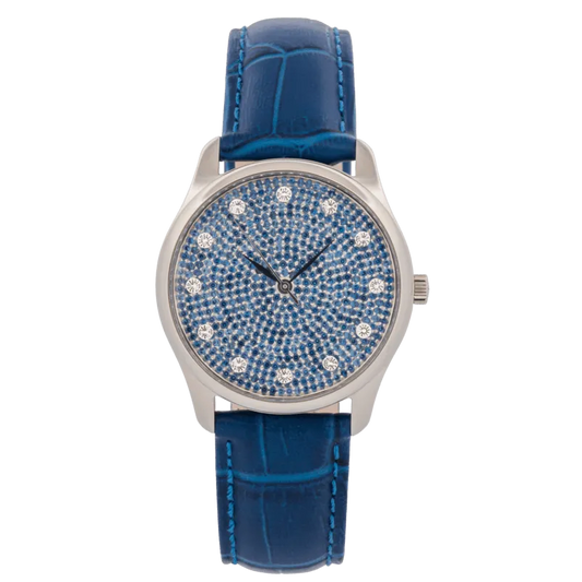 INTROSISTENCE Ladies Matt Steel Watch with Sapphire Dial & Diamond Markers