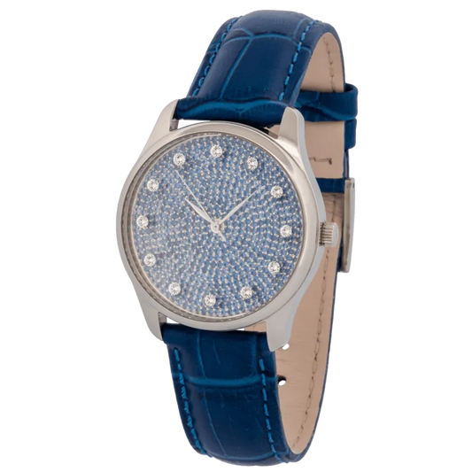 INTROSISTENCE Ladies Matt Steel Watch with Sapphire Dial & Diamond Markers