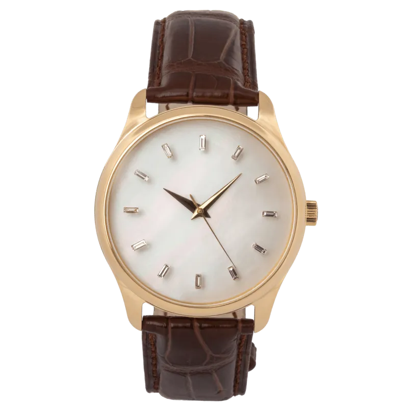 Niveau Élevé Introsistence WA-005 Swiss Luxury Ladies Watch – Diamond Dial & White Leather Strap