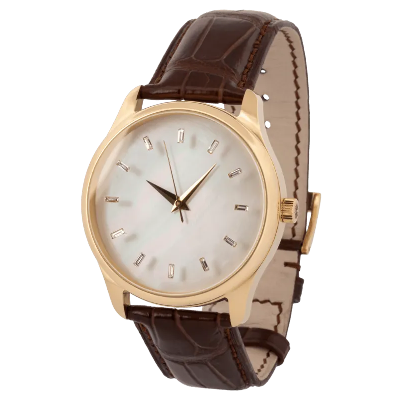 Niveau Élevé Introsistence WA-005 Swiss Luxury Ladies Watch – Diamond Dial & White Leather Strap
