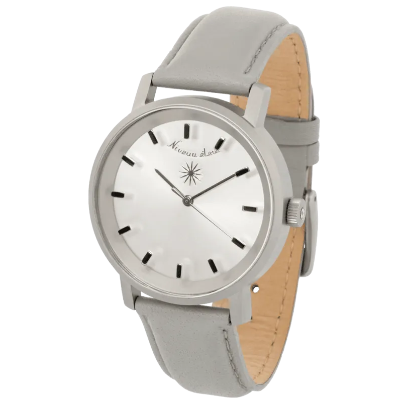 Niveau Élevé Introsistence WA-011 Swiss Luxury Watch – Diamond Dial & White Leather Strap