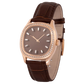 Determination Medium Automatic Watch – 18K Rose Gold Case with Diamond Bezel & Brown Leather Strap