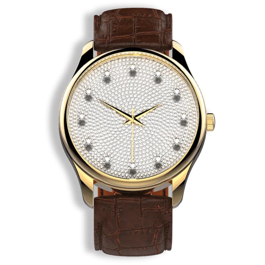 Niveau Élevé Introsistence Ladies W-032 Swiss Luxury Watch – Diamond Dial & White Leather Strap