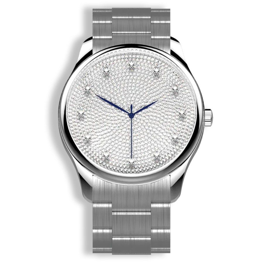 Niveau Élevé Introsistence Ladies W-035 Swiss Luxury Watch – Diamond Dial & White Leather Strap
