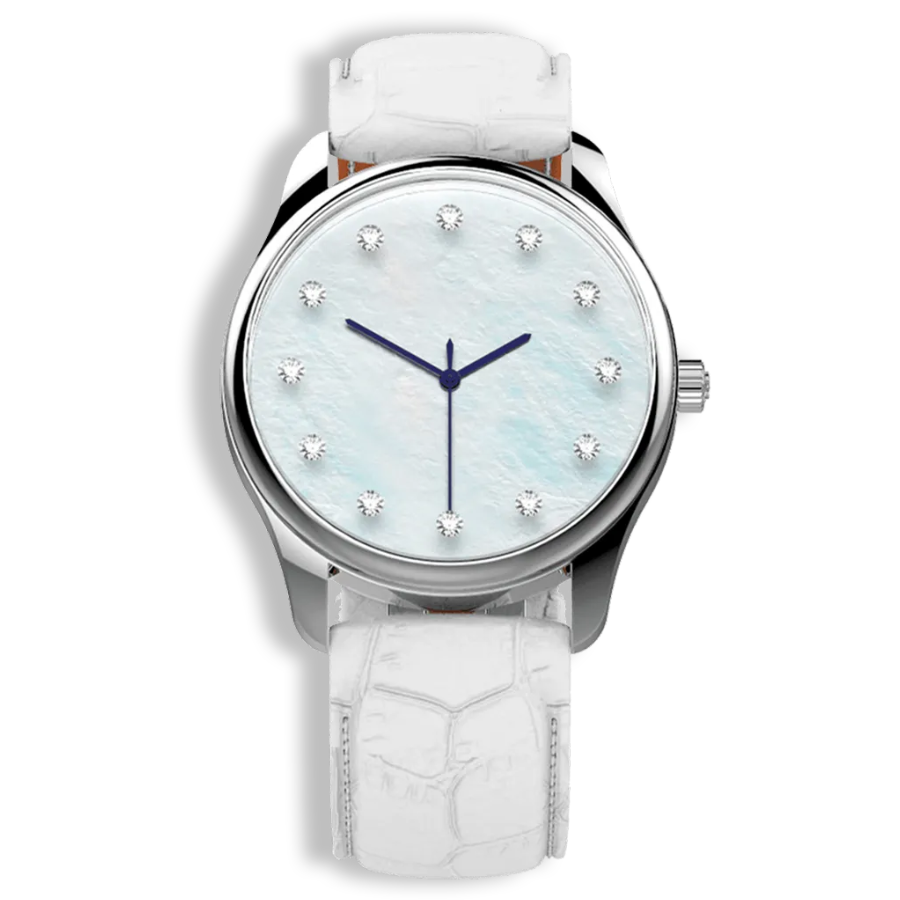 Niveau Élevé Introsistence W-041 Stainless Steel Quartz Ladies Watch with Mother of Pearl Dial & Diamond Markers
