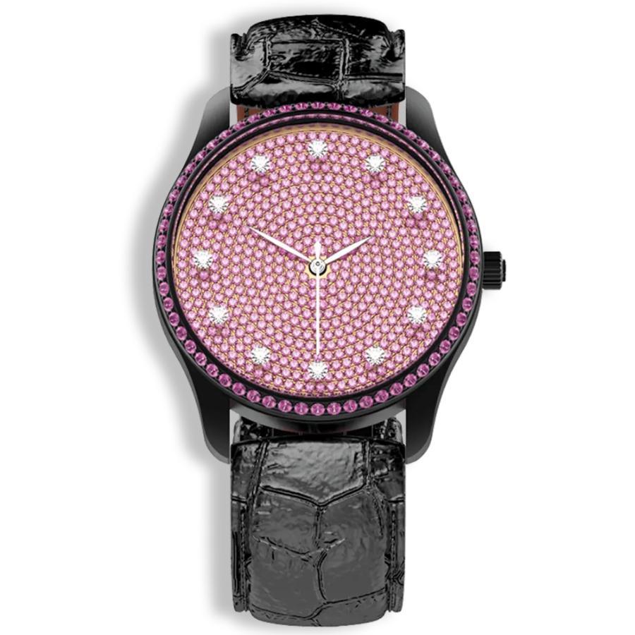 Introsistence Ladies W-049 – Pink Sapphire Diamond Luxury Watch