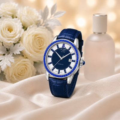 Mens Natural Sapphire Watch