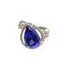 18K Gold Ring with Tanzanite and Diamonds