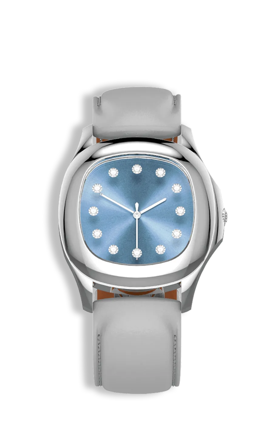 Niveau Élevé Determination Ladies W-062 Swiss Luxury Watch – Light Blue Sunray Dial & Grey Leather Strap